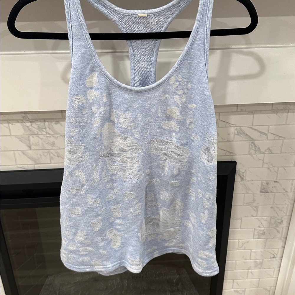 ALO Yoga Light Blue distressed racer back Tank Top 2 for $20 - Picture 3 of 7
